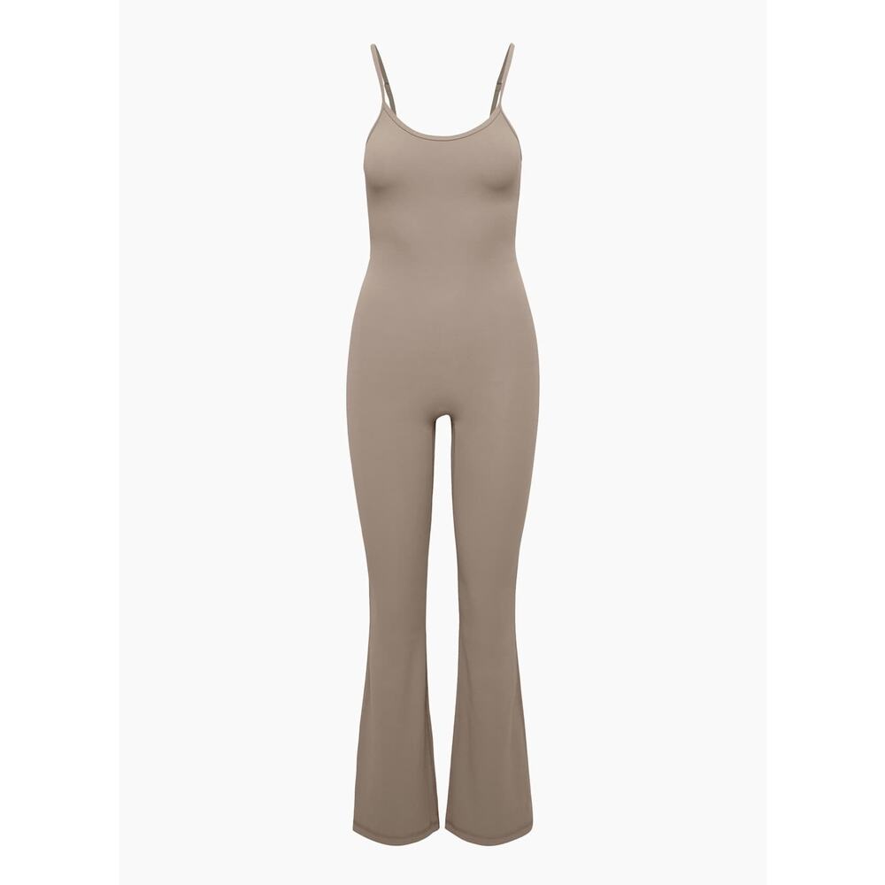 Aritzia Taupe Slim Flare Jumpsuit